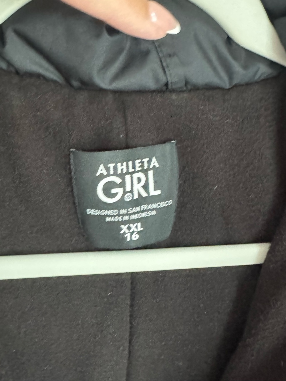 Athleta Girls Black Goose Down Winter Puff Jacket XXL (16) - Picture 4 of 6